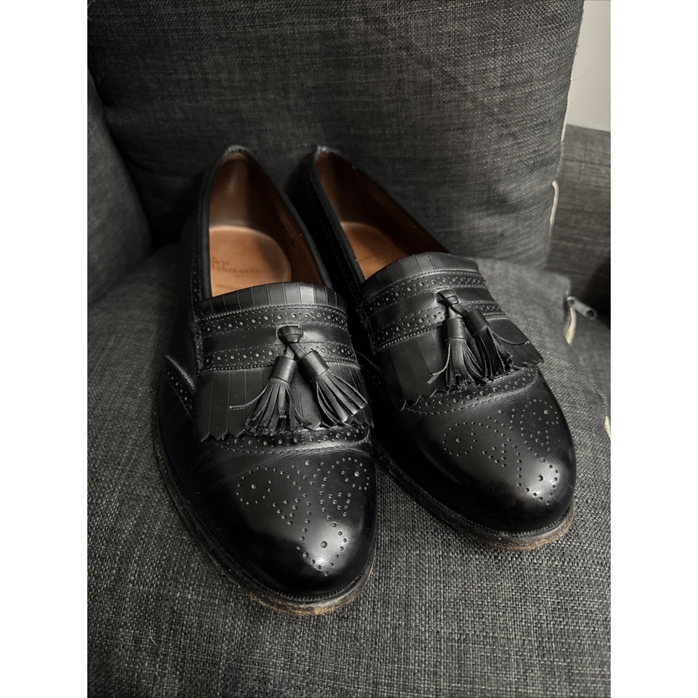 Allen Edmonds Bridgeton Size 10.5 EEE Black Leather‎ Kiltie Tasseled Loafers USA